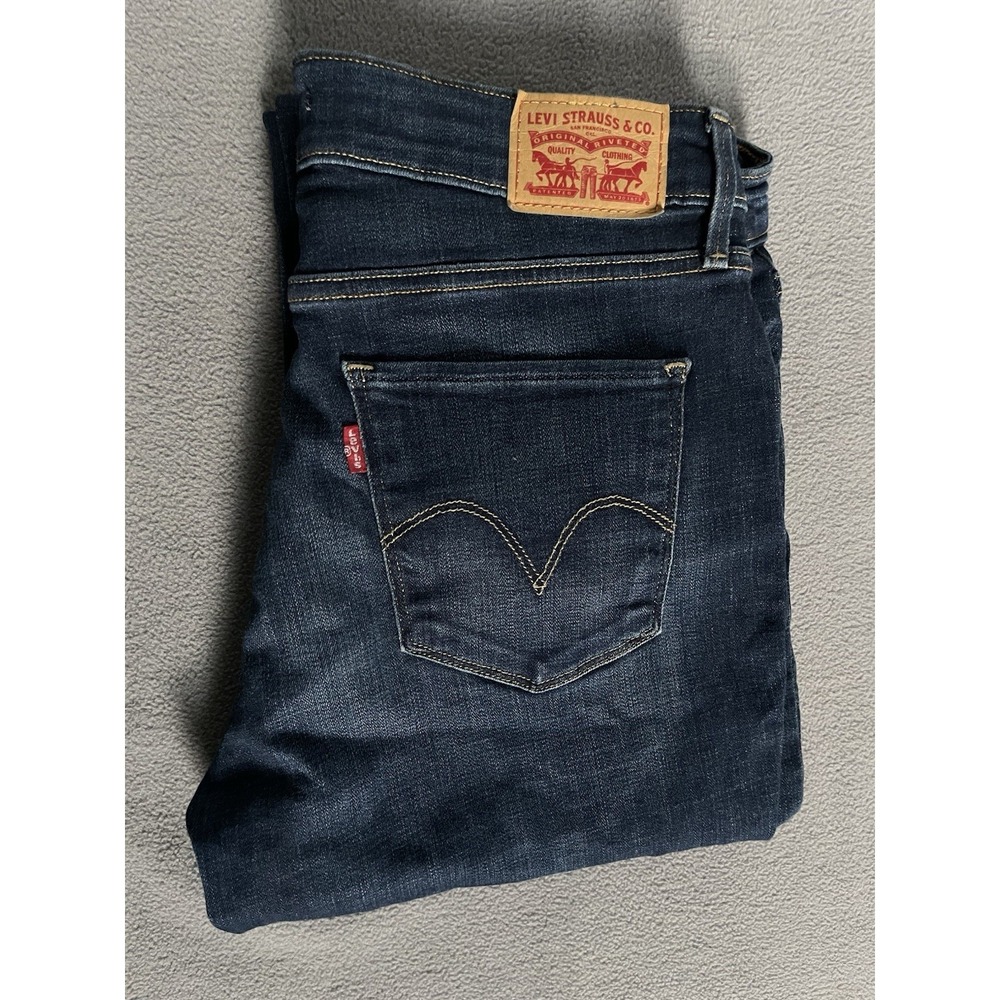 Levi's Classic Mid Rise Skinny Jeans Women Size 30 Dark Wash Stretch Denim 10 M